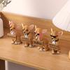 Chihuahua Dog Statue Figurine 10.5cm Hand-Painted Realistic Cute Resin Animal Sculpture Home Desk Shelf Decor Gift for Pet Lover