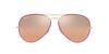RB3025JM Violet On Gradient Grey 58mm Ray-Ban Men's Sunglasses, Legend, Gold/Pink Mirror, Lens,
