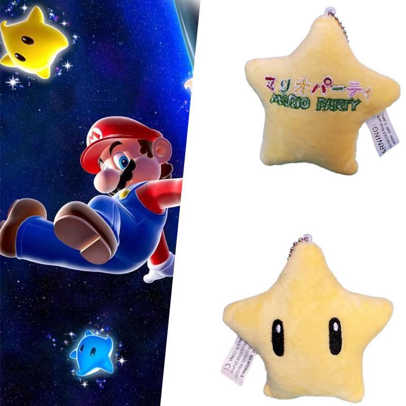 Cute Mushroom Mario Plush Star Hanging Pendant Yellow Cartoon Stuffed Toy