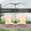Adirondack Solid Wood Garden Chair with Table and Parasol Hole, 2-seater Garden Armchair, Seating Group, Garden Furniture for Balcony
