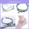 Vintage Blue Starfish Shell Anklet Beach Turtle Anklet Vacation Rice Bead Anklet