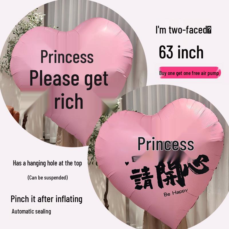 Extra Large Heart-Shaped Balloon for Women's Day, Festival, or Birthday Party Decoration