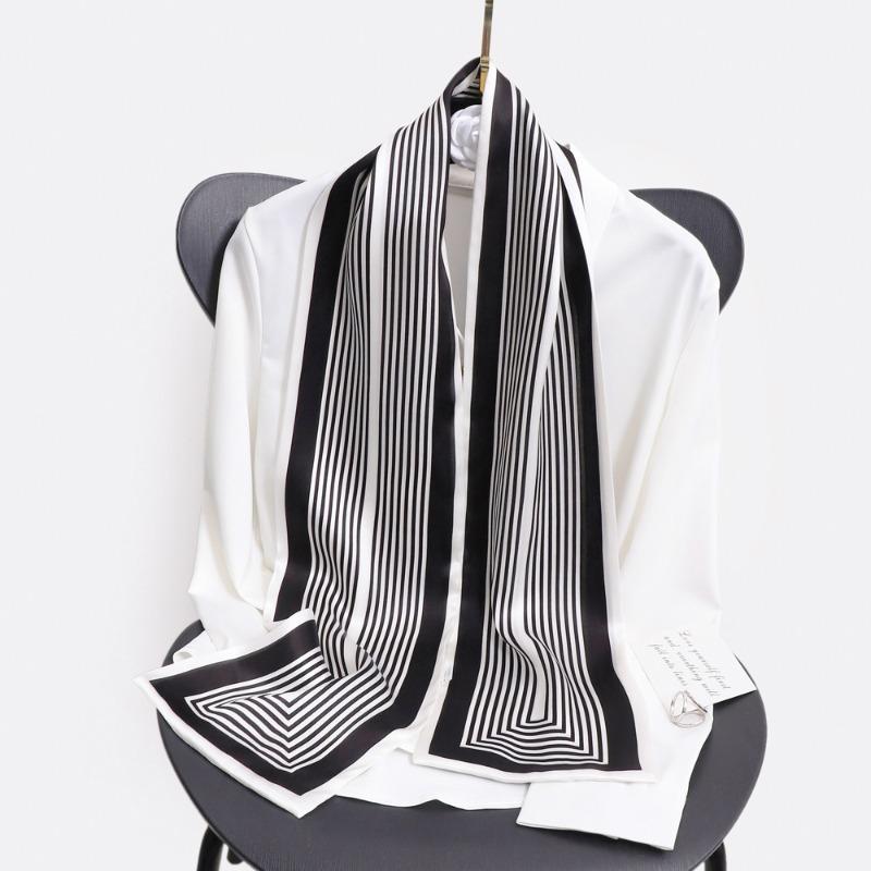 

Silk scarf, small long tie, neck accessory, silk scarf, matching shirt, mulberry silk scarf 145*17cm