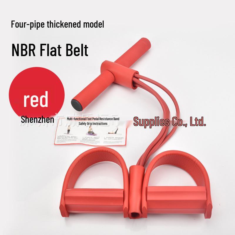 Multi-Functional Sit-Up Resistance Band with Foot Pedal & 6 Tubes