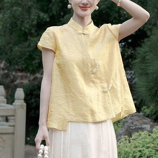 Shirt Internet celebrity super fairy T-shirt summer 2025 summer stand-up collar short-sleeved shirt top