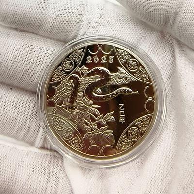 2025  Year Of The Snake Commemorative Coins Chinese Zodiac Medals 3D Relief Coins Collectibles  Year Coins