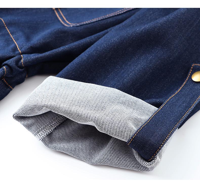 2115501-Retro Slimming Denim Waist-Cinch Dress for Autumn/Winter 2022