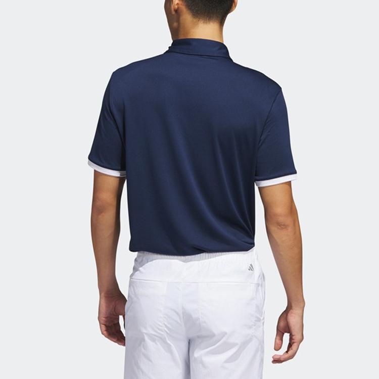 Adidas Logo Short Sleeve Polo Shirt Men tops Navy-Blue HS1134