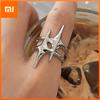 925 Sterling Silver Vintage Finger Rings for Women Star Shape Interware Couple Minimalist Party Jewelry Gift Prevent Allergy