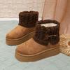 Fashion Women Snow Boots Plush Warm Anti Slip Comfortable Ankle Boots Fluffy Round Toe Platform Cotton Boots 2025 Winter Botas Mujer