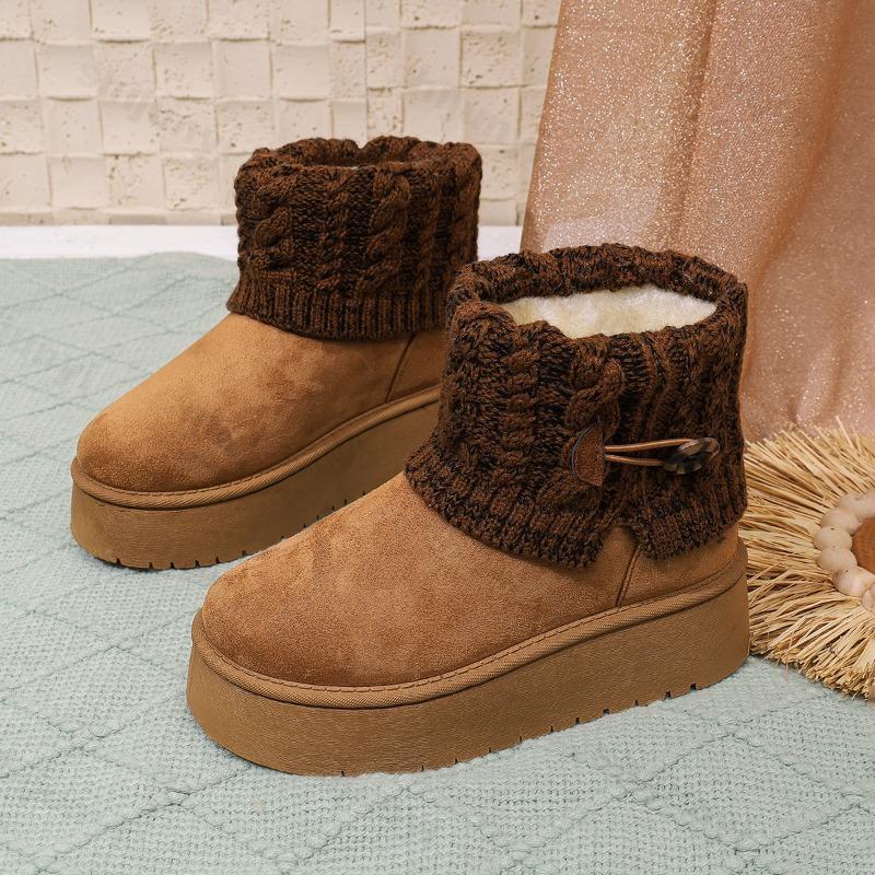 Fashion Women Snow Boots Plush Warm Anti Slip Comfortable Ankle Boots Fluffy Round Toe Platform Cotton Boots 2025 Winter Botas Mujer