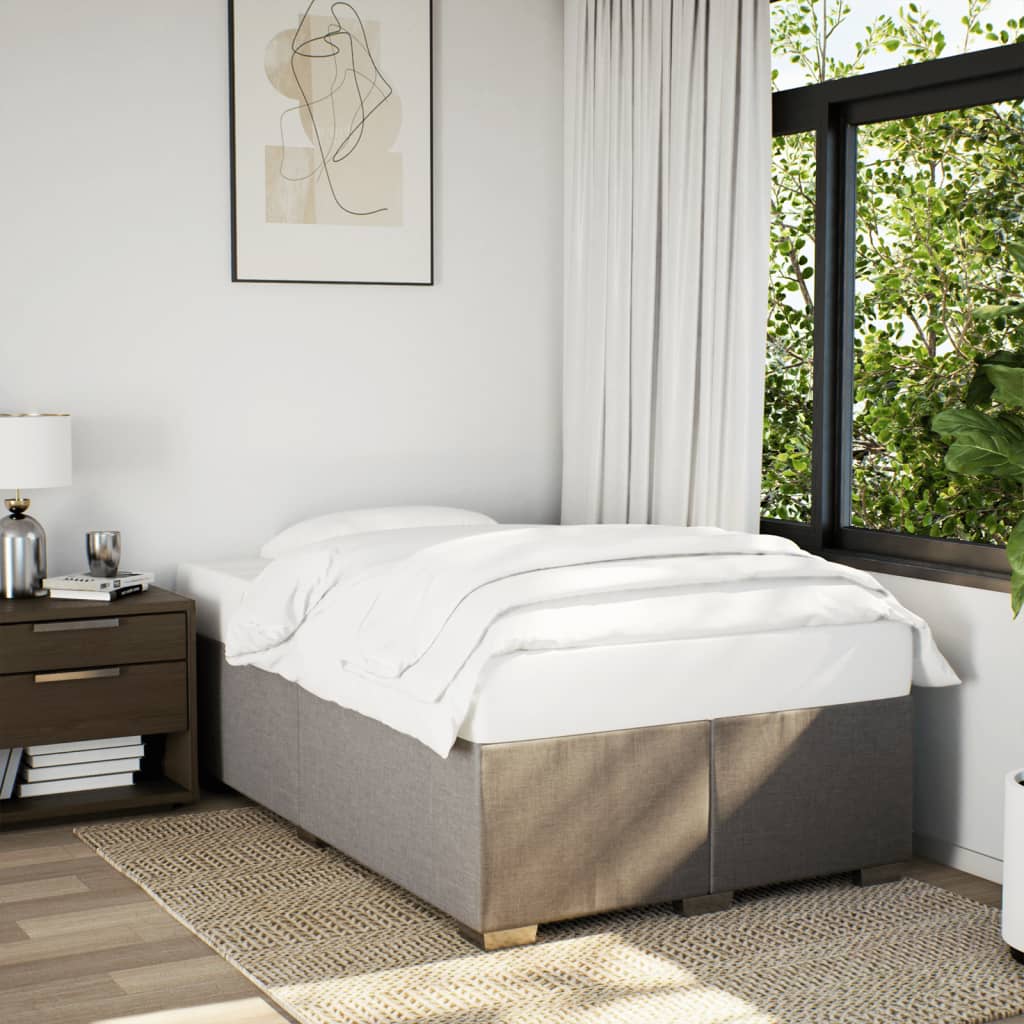 Vidaxl Letto Continentale Con Materasso, Taupe, 120X190 Cm, Tessuto