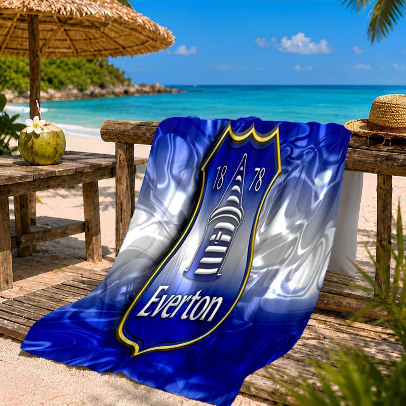 Asciugamano da Spiaggia con Stemma dell'Everton Football Club, Asciugamano da Spiaggia in Microfibra, Leggero e Asciugatura Rapida, per Viaggi Estivi, Piscina, Regalo di Compleanno per Fan