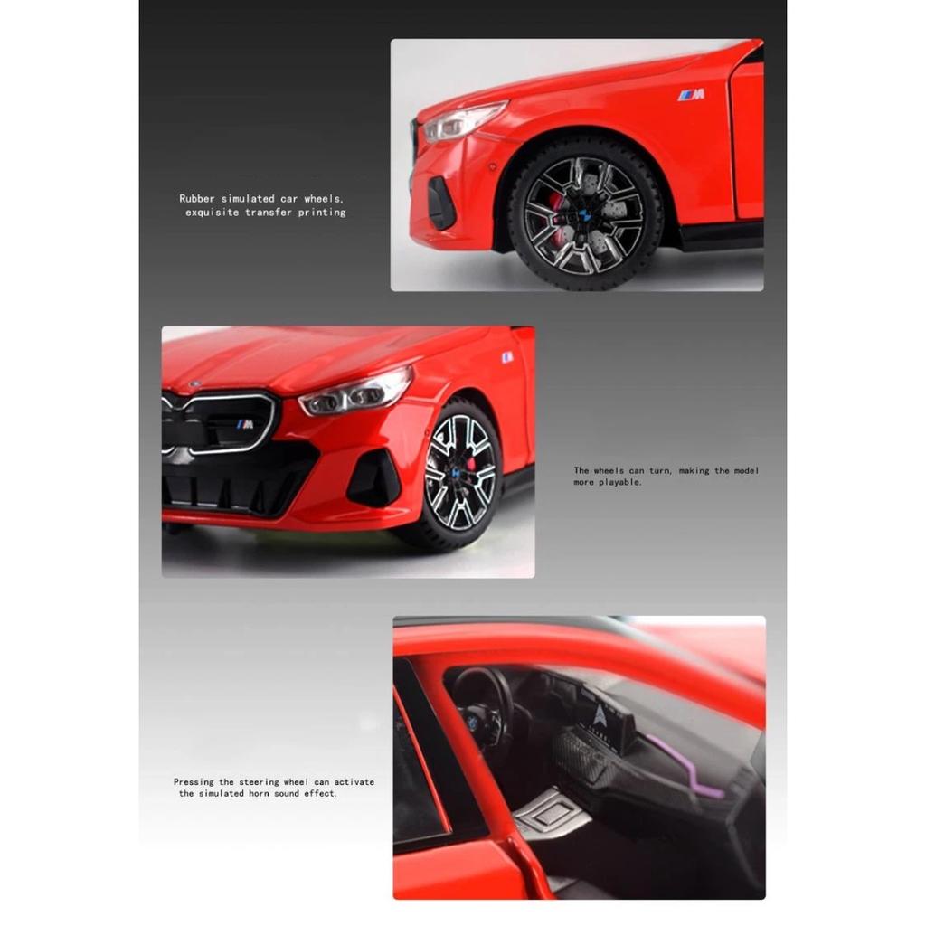 1/24 BMW I5 M60 slitinový sportovní vůz model litý kov limuzína čistě elektrická vozidla model auta simulace zvuk světlo dárek pro děti