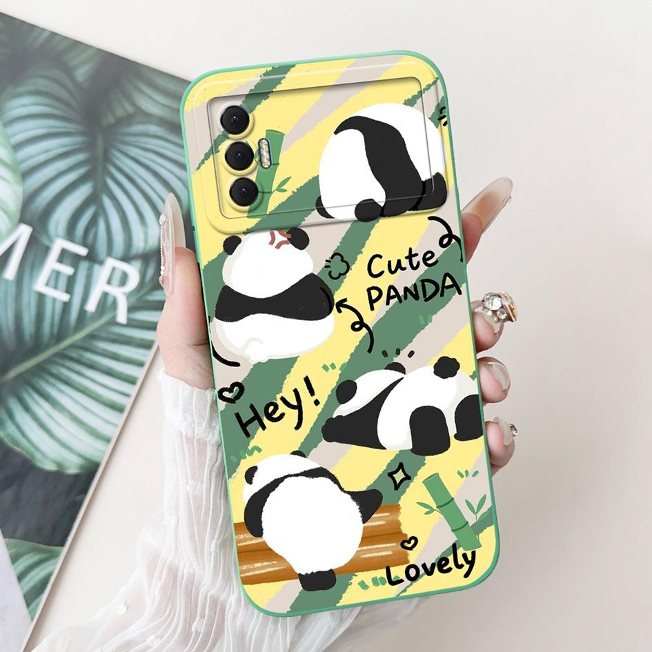 6.6" For Tecno Spark 8P 2021 Case Lovely Panda Cartoon Camera Protection Soft Matte Cover For Tecno Spark8P 8 P KG7H KG7n Bumper