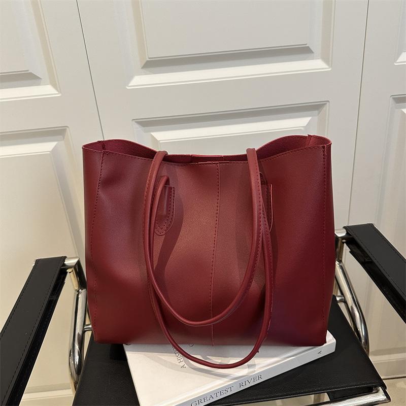 Summer New Fashionable Versatile Texture Casual Simple Commuting Large Capacity Mother and Child Bag Two-piece Set Shoulder Tote Bag