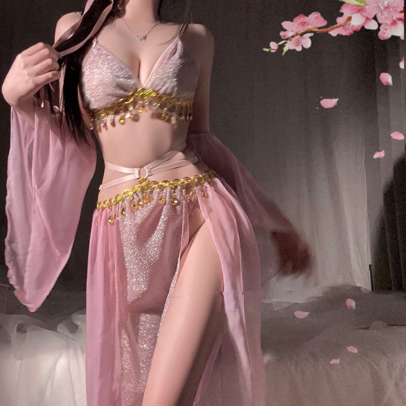 Sex Underwear Exotic Princess Retro National Passion Lingerie Sexy Temptation Hanfu Fairy Gauze Night Dress Uniform Pajamas Set