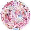 50PCS Aesthetic Pink Ocean Stickers Pack Pink Summer Graffiti Beachy Stickers for Luggage, Journal, Laptop, Kindle, Scrapbook