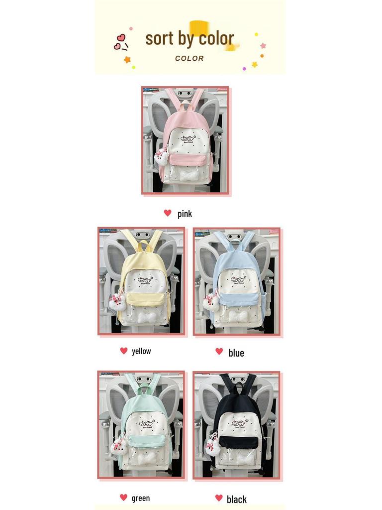 Large Capacity Japanese Style Backpack - Lightweight, Cute Cartoon Design for Female Students