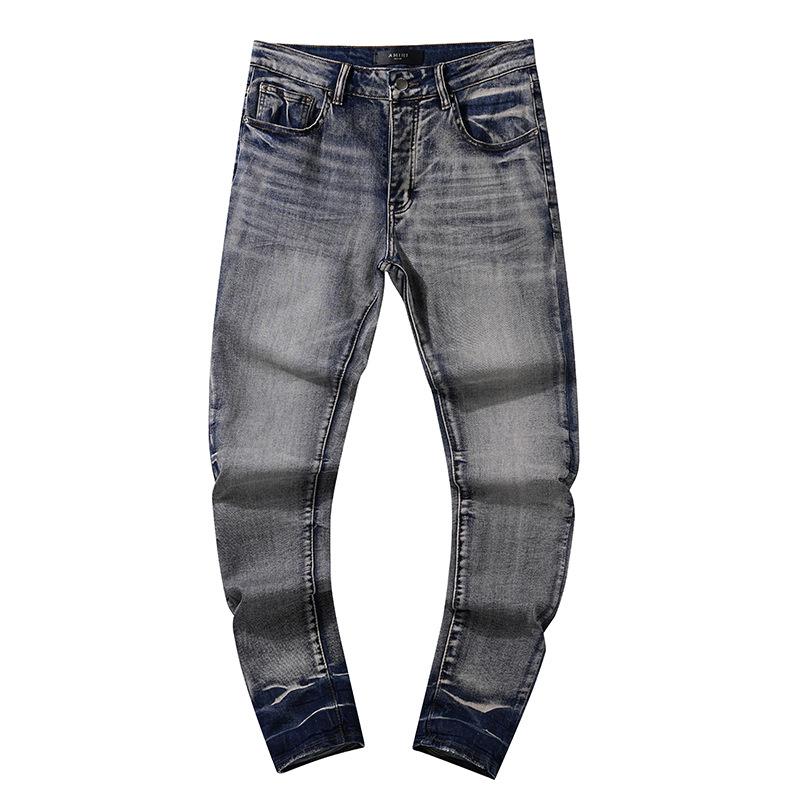 Moda Americana High Street Buco & Patch Trendy Retro Pantaloni Denim Dritti ami