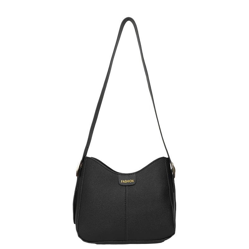 

Large capacity casual versatile shoulder bag women s fashion retro commuter messenger bag texture solid color tote bag single package