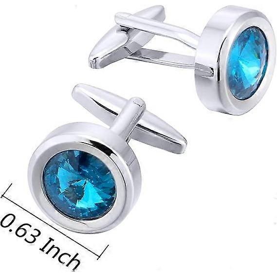 TTMA Round Diamond Cut Crystal Men's Cufflinks, French Cuff Shirt, Unisex Cufflinks for Business Wedding Tuxedo