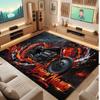 Motorcycle Biker Theme Soft Crystal Velvet Rug Custom Name & Text Print Non Slip Floor Rug for Bedroom Living Room