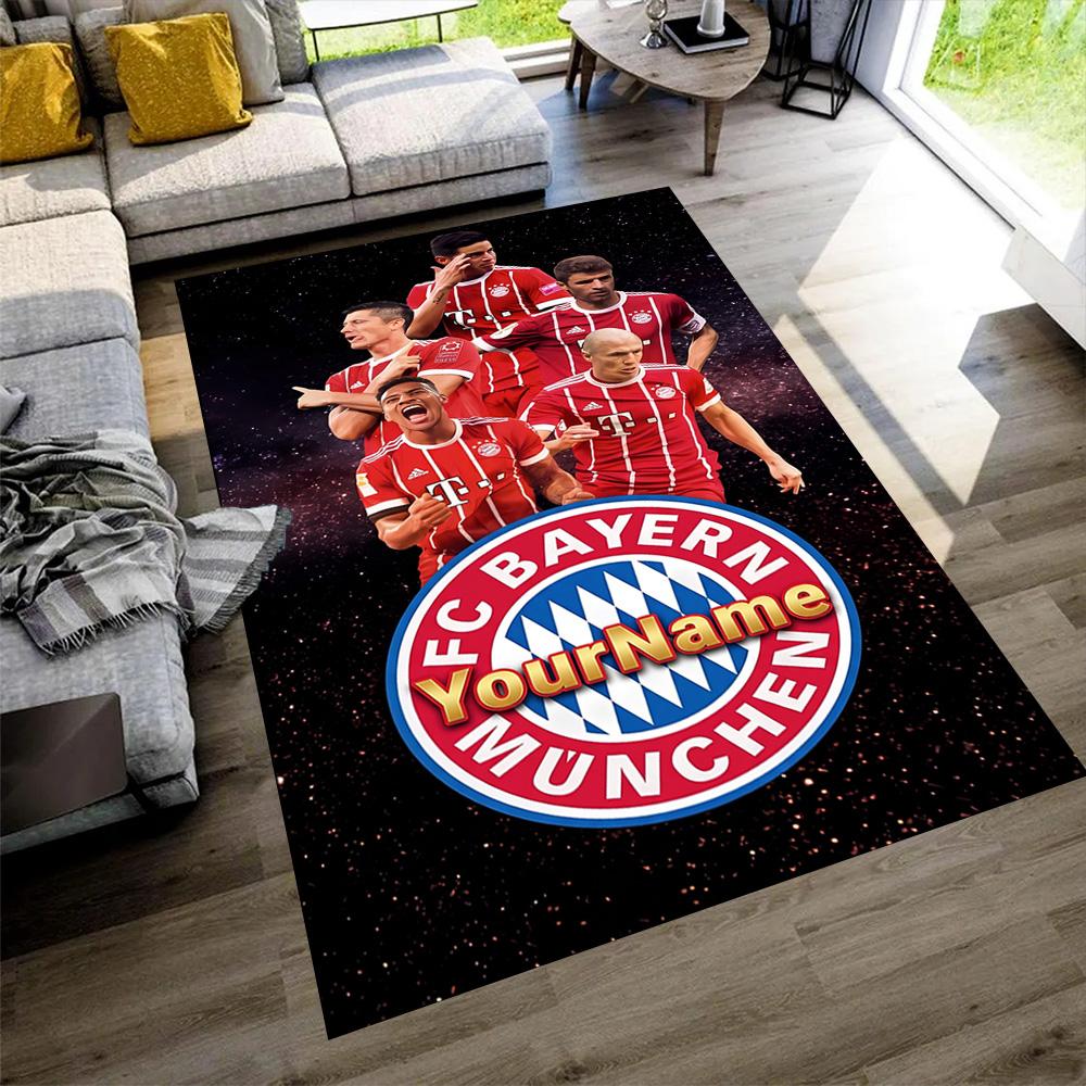 Bayern Munich Customize Your Name Carpet Design for Playrooms Entryway Bedrooms Study room Antislip Carpet Anime Office Decor Birthday/Christmas Gift