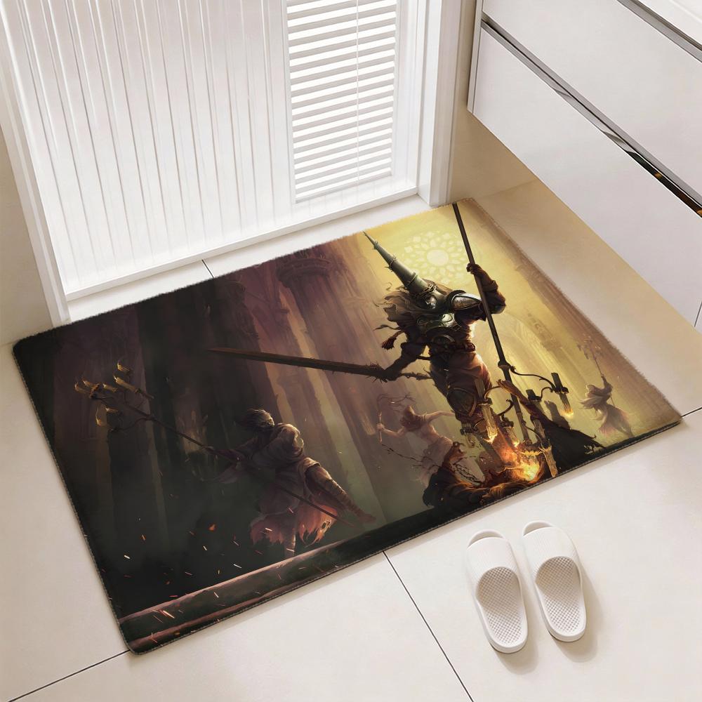 Blasphemous Game Floor Mat Soft Thickened Flannel Door Mat Non-Slip Living Room Rug Home Decor