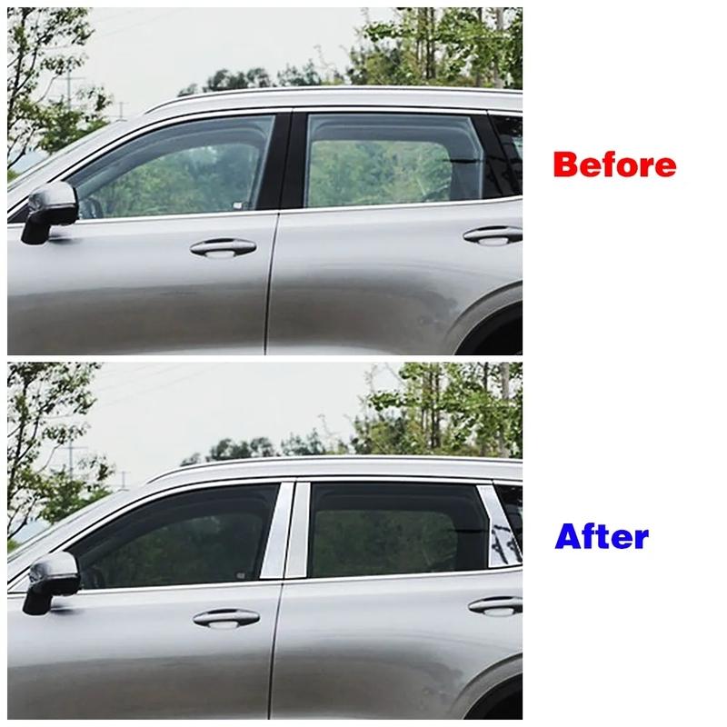 For Haval H6 3rd    Window Center Pillar Column Cover Trims Strips Stainless Steel Sticker Car Styling Accessories