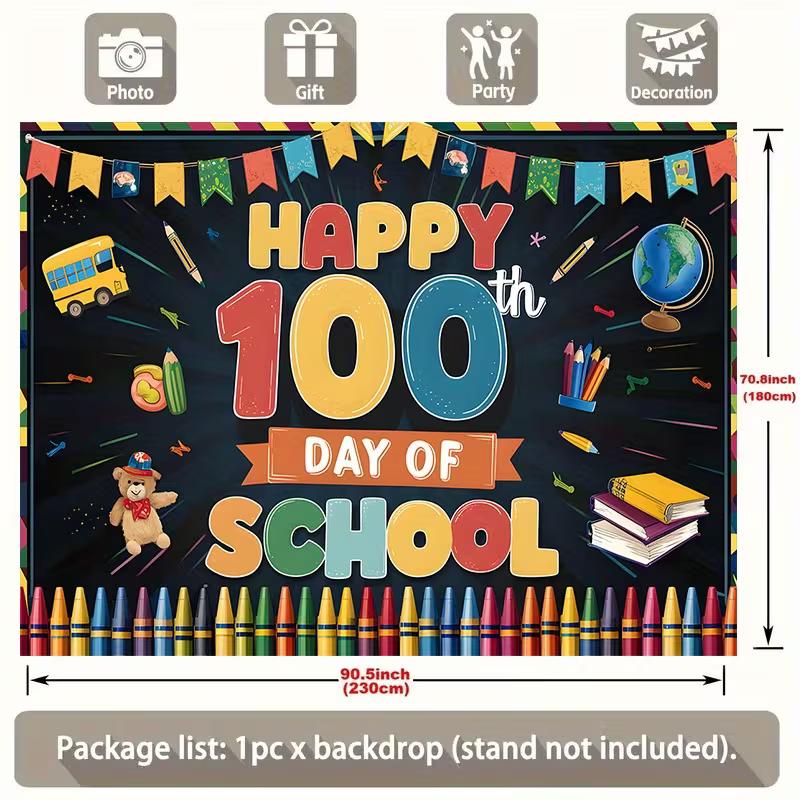 Colorful Crayon Banner for 100 Days of School, Kids Photoshoot and Bulletin Board