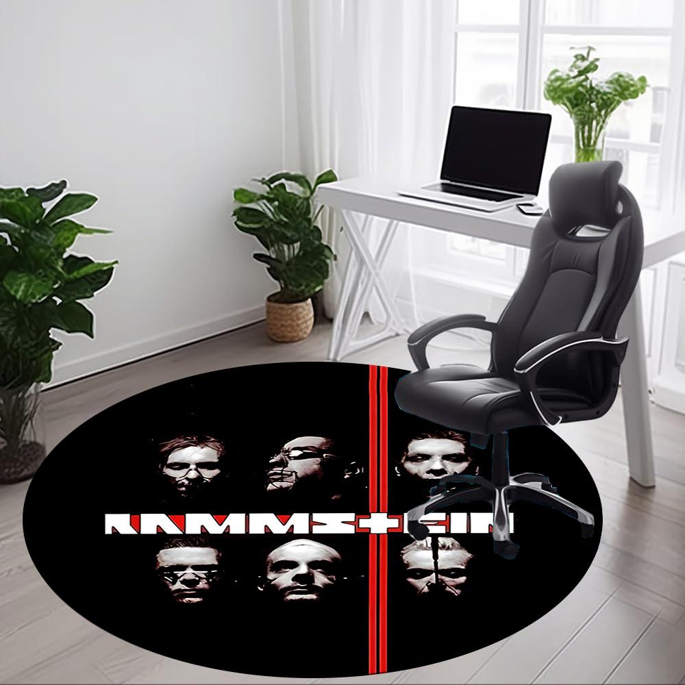 

1pc Rammstein Music Office Round Area Rug, Indoor Mat Suitable For Office, Under Office Chairs Bedroom Living Room Home Decor, Room Deco 80cm