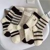 Kawaii Women Striped Socks Set 5 Pair Lolita Harajuku Anime Cotton Socks For Girls Sports Socks