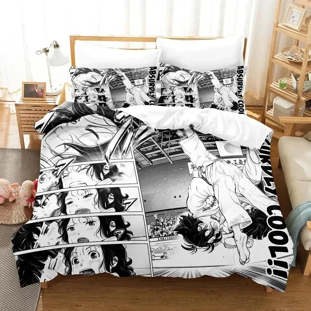 Anime Ippon Again Bedding Set 3D Printed Suitable for Bedroom Duvet Cover Set With Pillowcases Kids Home Textile