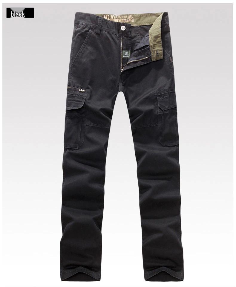 Men's Casual Straight-Leg Workwear Pants - Military Style, Spring/Autumn, Loose Fit, 9123