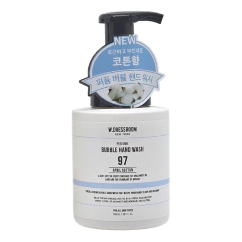 W.DRESSROOM Perfume Bubble Hand Wash 300ml – Choose from Cotton or Peach Scent | Foaming Korean Hand Soap with Long-Lasting Fragrance