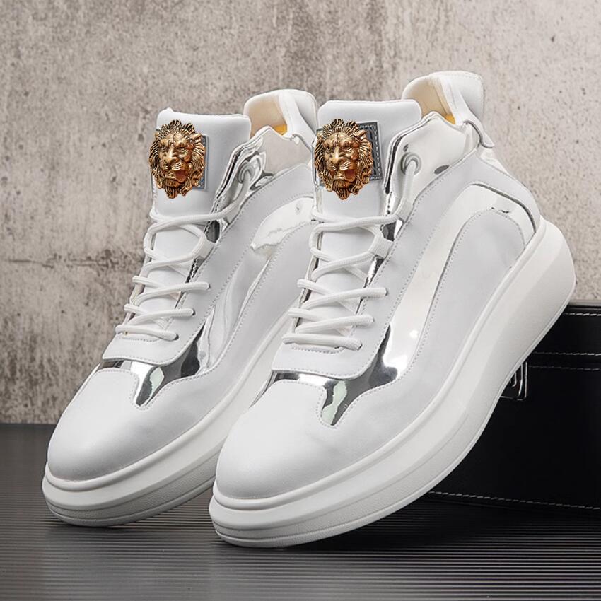 Fashion Luxury men's ankle boots trend sports casual shoes g old high top board shoes youth personality in the personality boot A2