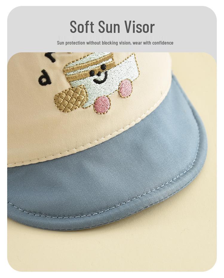 Windproof Sun Protection Duckbill Cap for Kids - Cute Cartoon Baseball Style