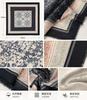 oversized beige flower travel sunscreen sunshade cotton and linen scarf women's silk scarf 111cm large square scarf shawl dual-purpose