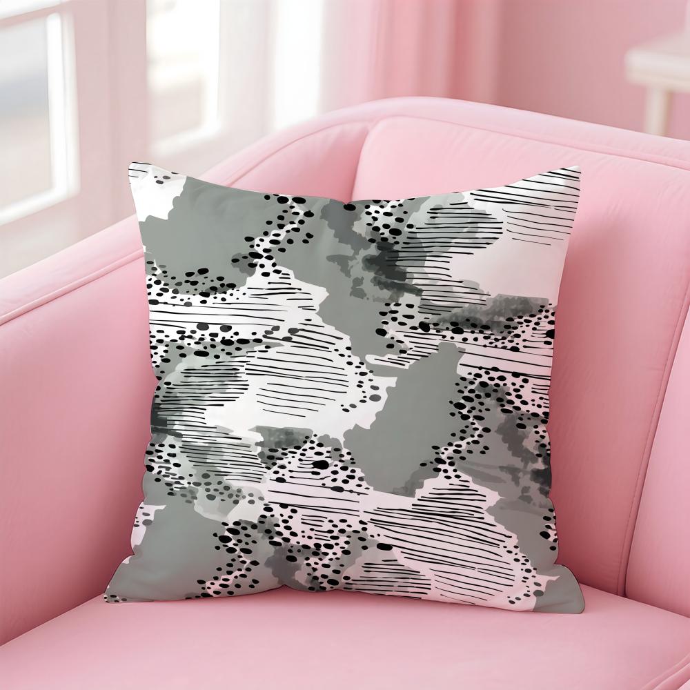 Abstract Art Pillow Niche Design Decor Cushion Cover Pillowcase Short Plush Invisible Zipper Room Sofa Cushion Cover