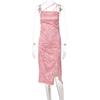 Elegante aderente sexy vestito da donna per le donne 2022 estate punto stampato diviso midi party club abiti donna veste femme signore