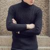 Outdooor Mensfashion Winter Slim Long Sleeve Warm Knit High Neck Solid Color Pullover Sweater Men Elegant Chic Comfortable Solid Knitwear