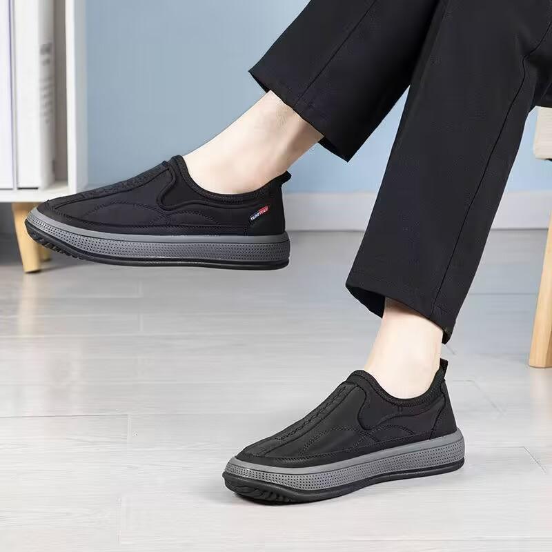 2026 Sapatos Casuais Masculinos Confortáveis e Respiráveis para Meia-idade e Idosos Planos Antiderrapantes Confortáveis Masculinos