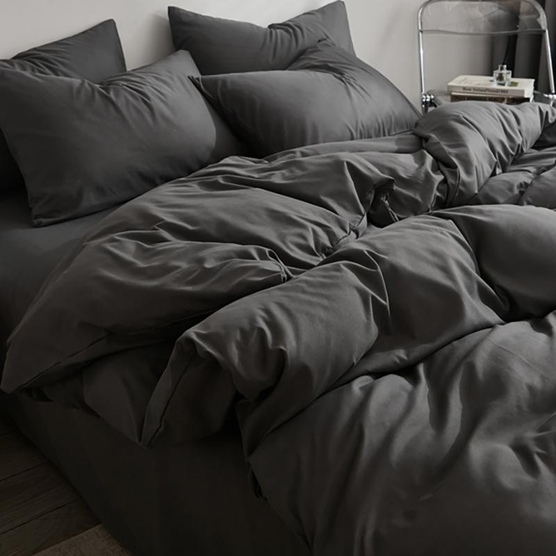 Premium Solid Color Double Panel Bed Sheet Set, 4-piece Luxury Bedding Set, Breathable Bed Sheet Set for Family Hotel Bedroom