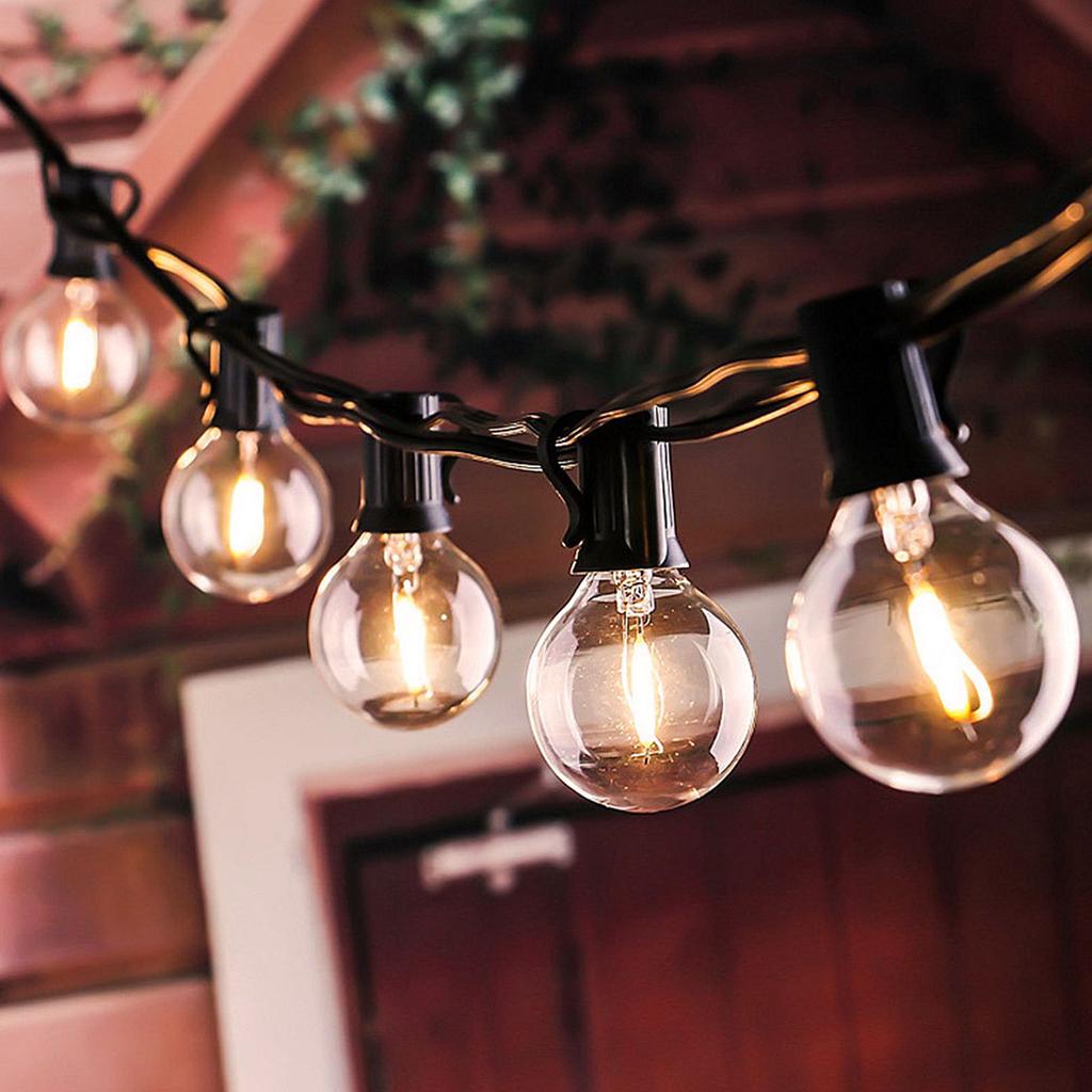10 LED Solar String Lights Warm White Weatherproof Hanging Bulbs Garden Patio Light Backyard