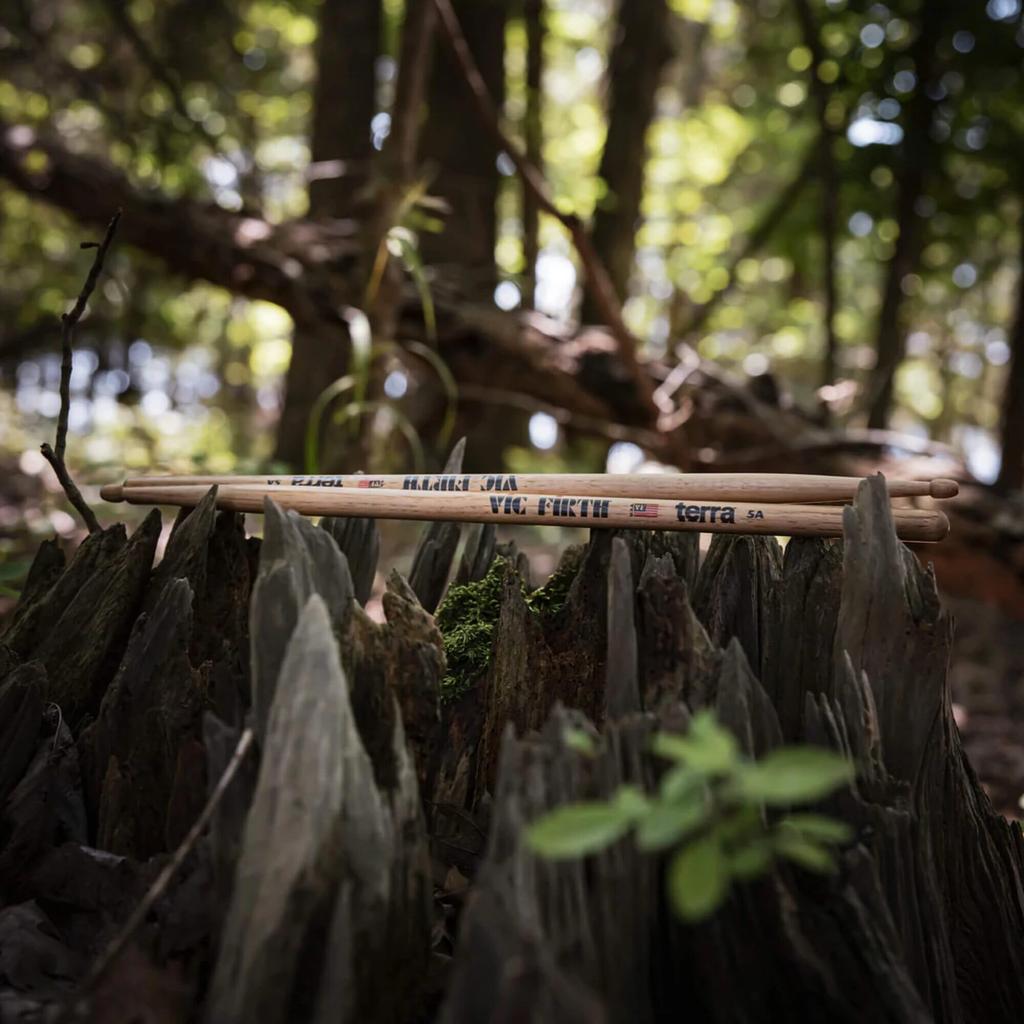 Vic Firth American Classic Terra Series Drumsticks 5AT American Hickory Wood Tip 4 Pair Pack