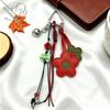 MIU Series: Leather Flower Tassel Woven Beaded Keychain Charm