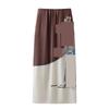 Spring 2026 Color Block Cartoon Print Midi Skirt - In Stock (2K1SB47)