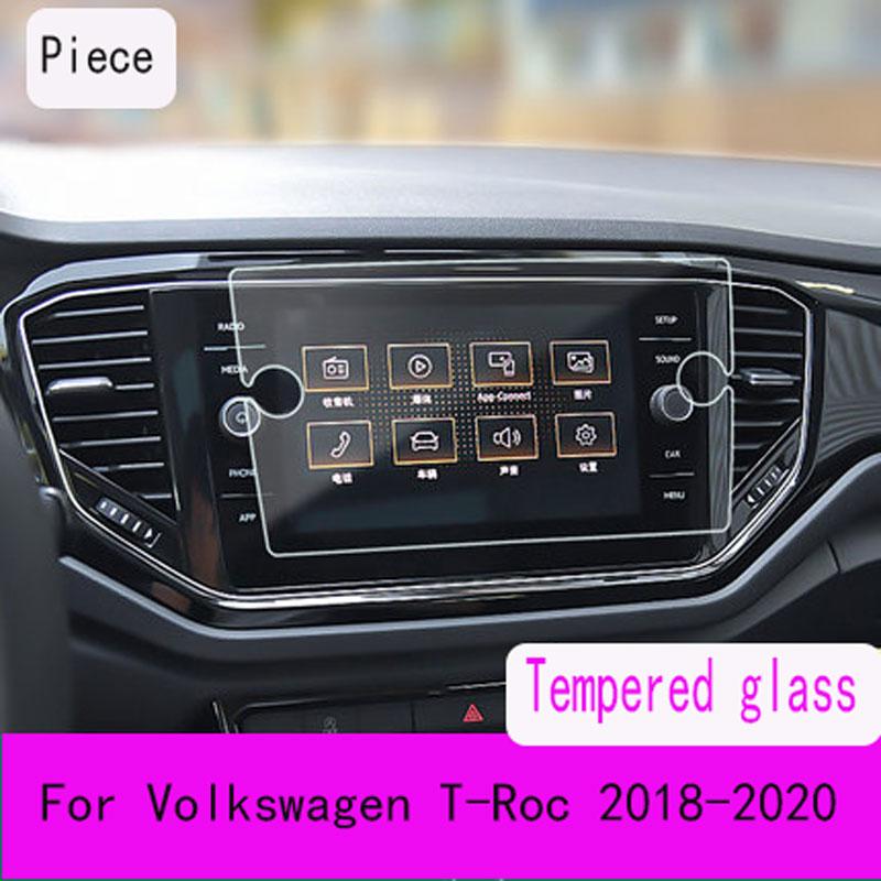 For Volkswagen T-Roc 2018 Automotive interior GPS navigation film LCD screen Tempered glass protective film Anti-scratch
