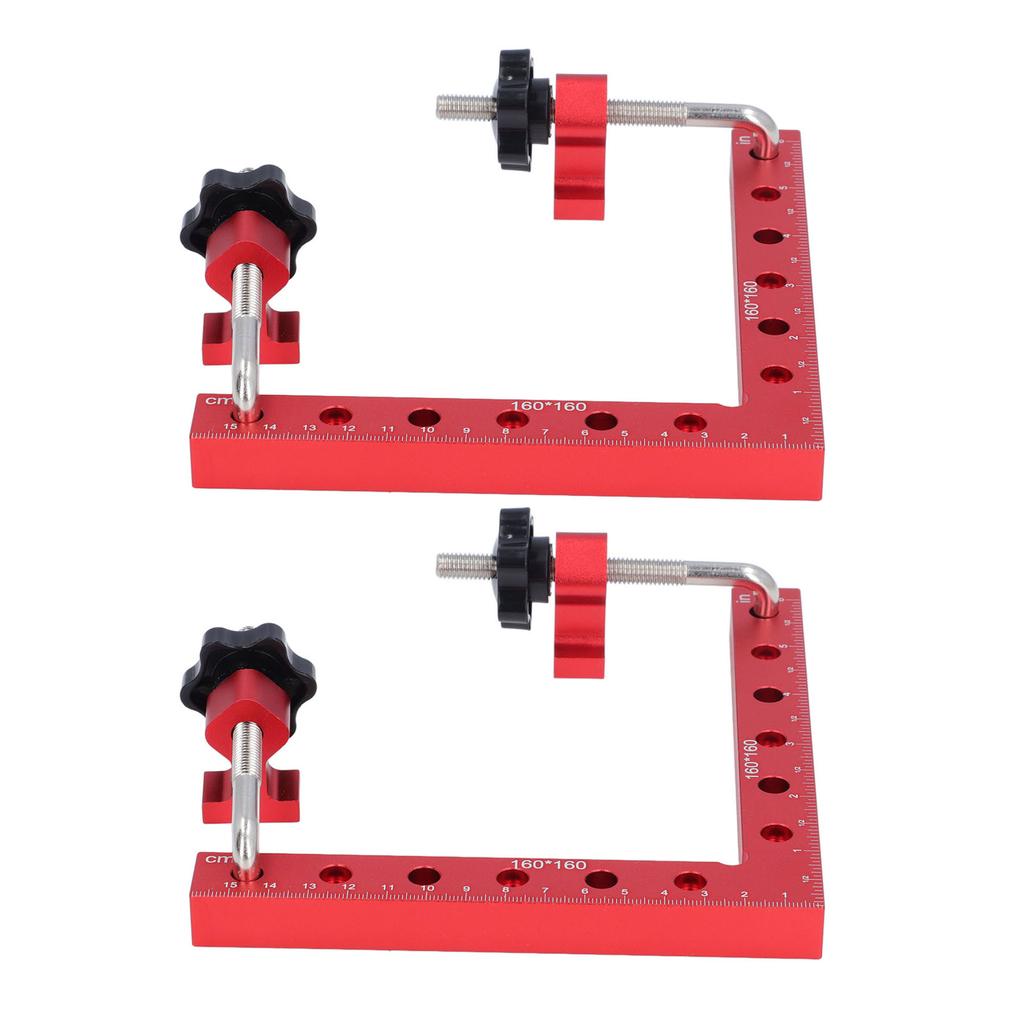2 Set 160 X 160mm Clamping Squares Aluminum Alloy 90 Degree Corner Clamp Set Metric and Imperial Sca